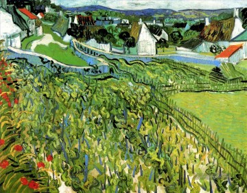  Berge Kunst - Weinberge mit Blick auf Auvers Vincent van Gogh